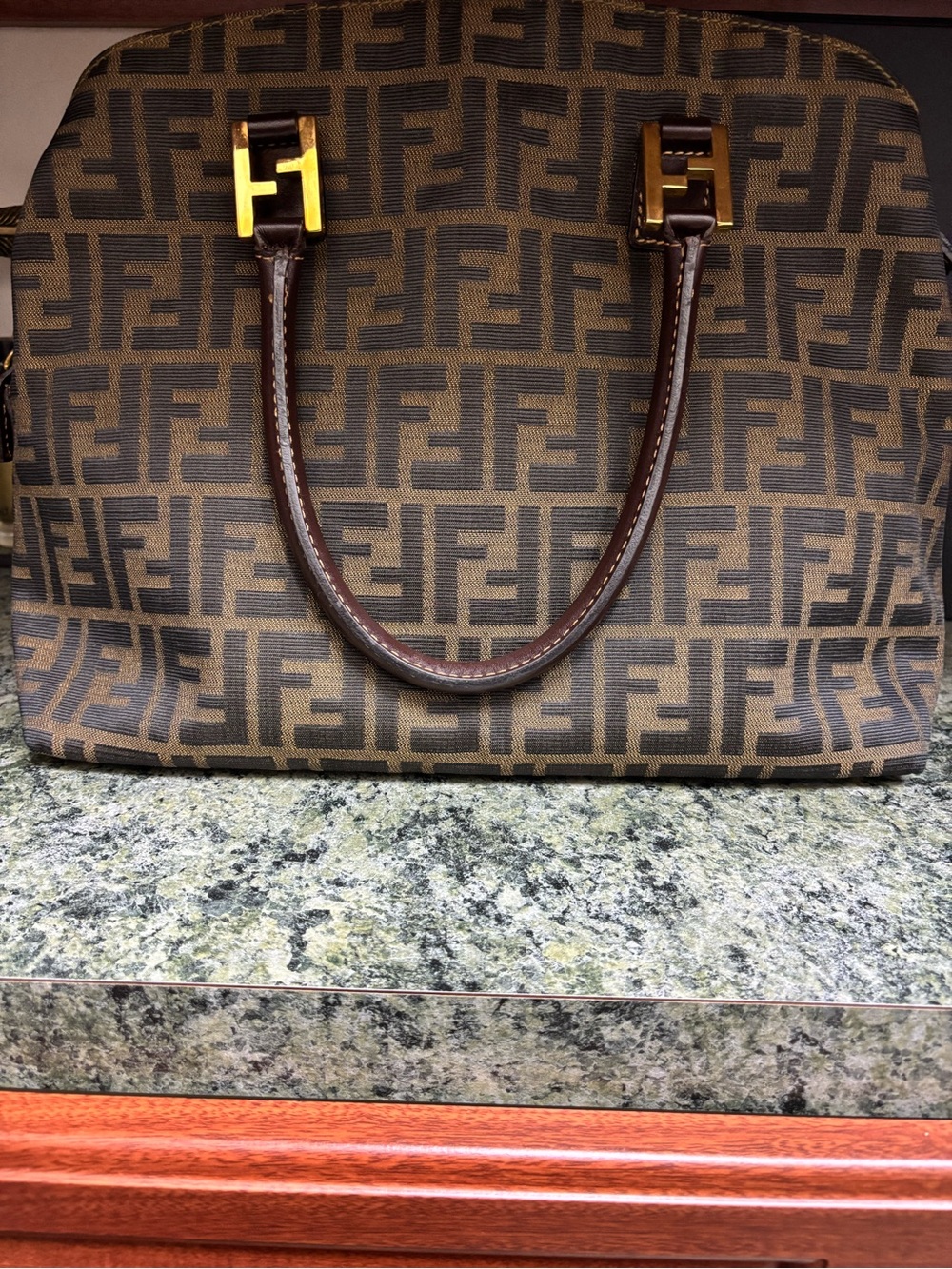 Fendi Brown Monogram Satchel. Vintage beautiful piece!